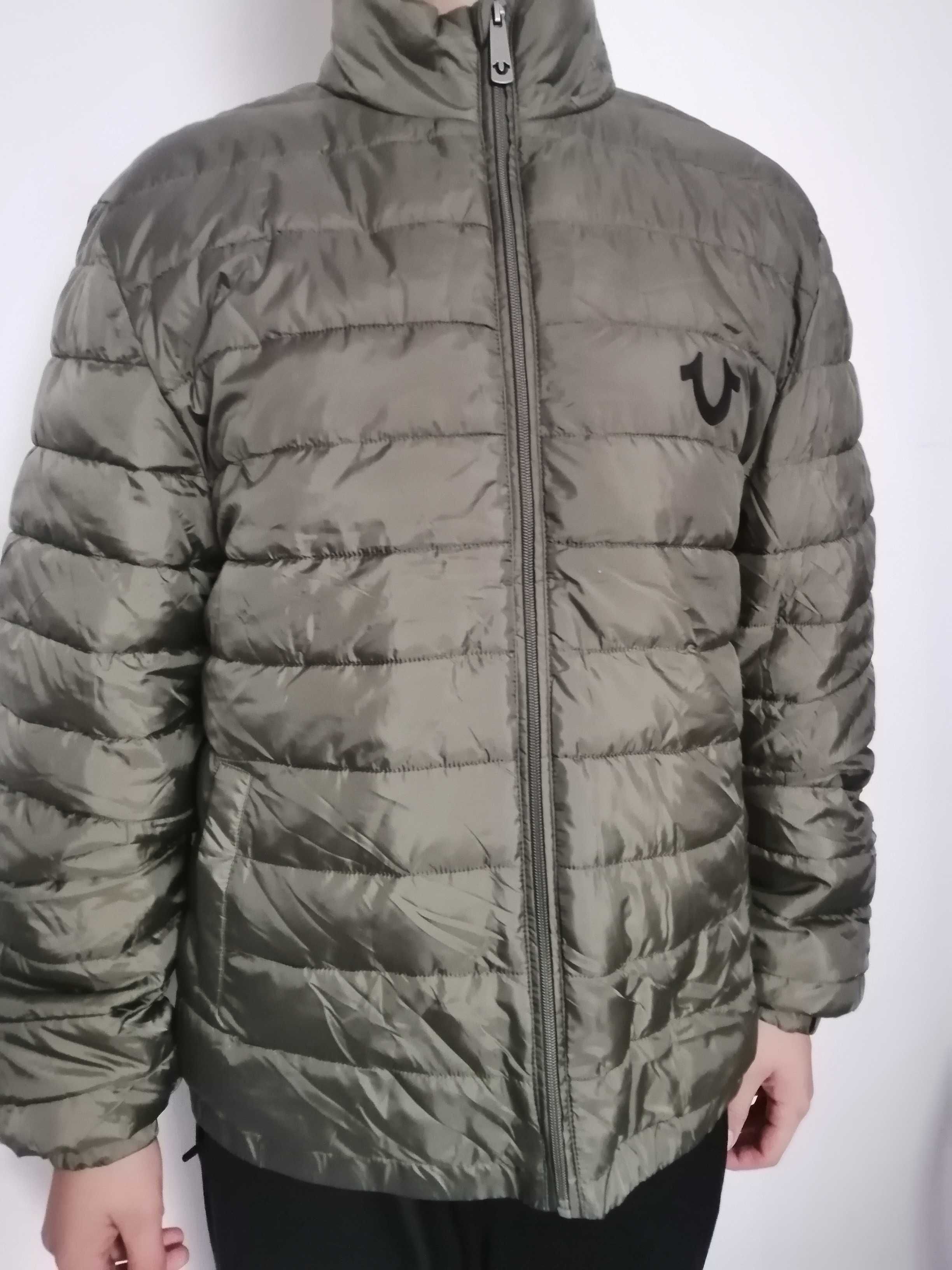 True Religion puffer jacket kurtka puchowa khaki r. M