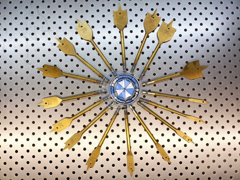 Wiertła łopatkowe do drewna 6-38mm 16szt. wiertła piórowe do drewna