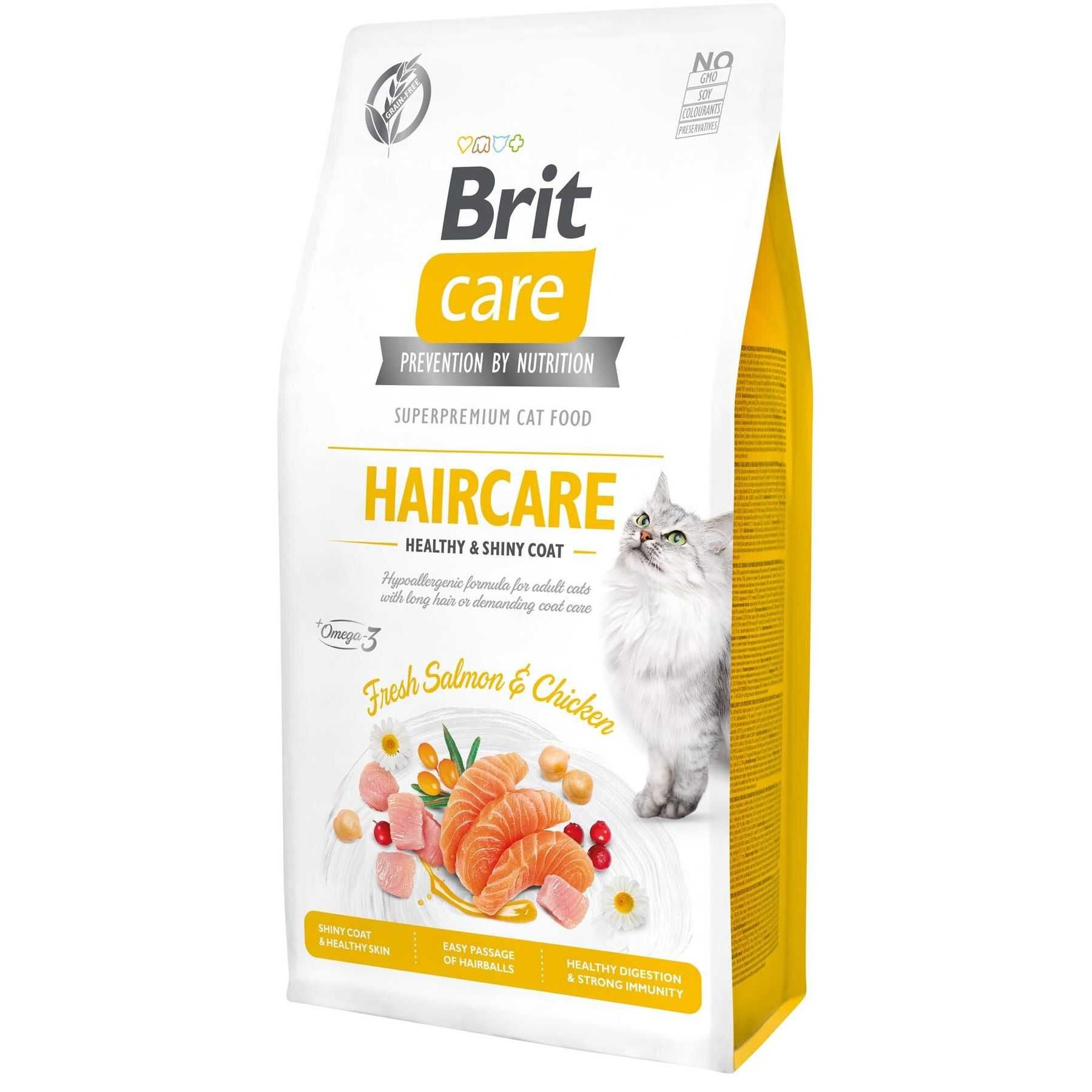 Brit Care Cat GF Haircare Healthy & Shiny Coat корм для кошек 2кгАкция