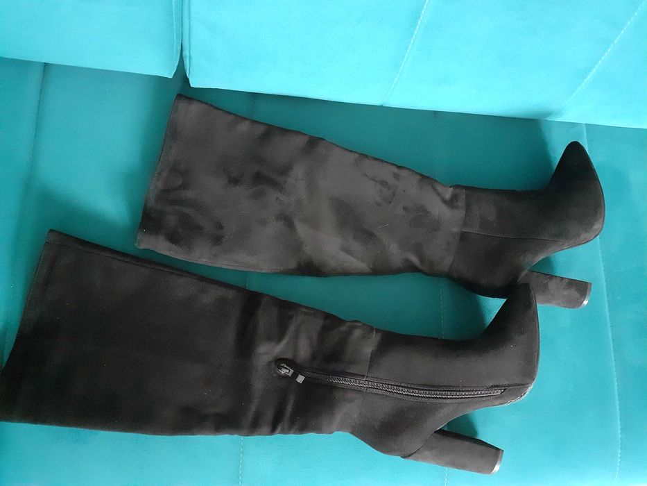 buty kozaki zamszowe