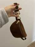 Bolsa castanha em pele NOVA
