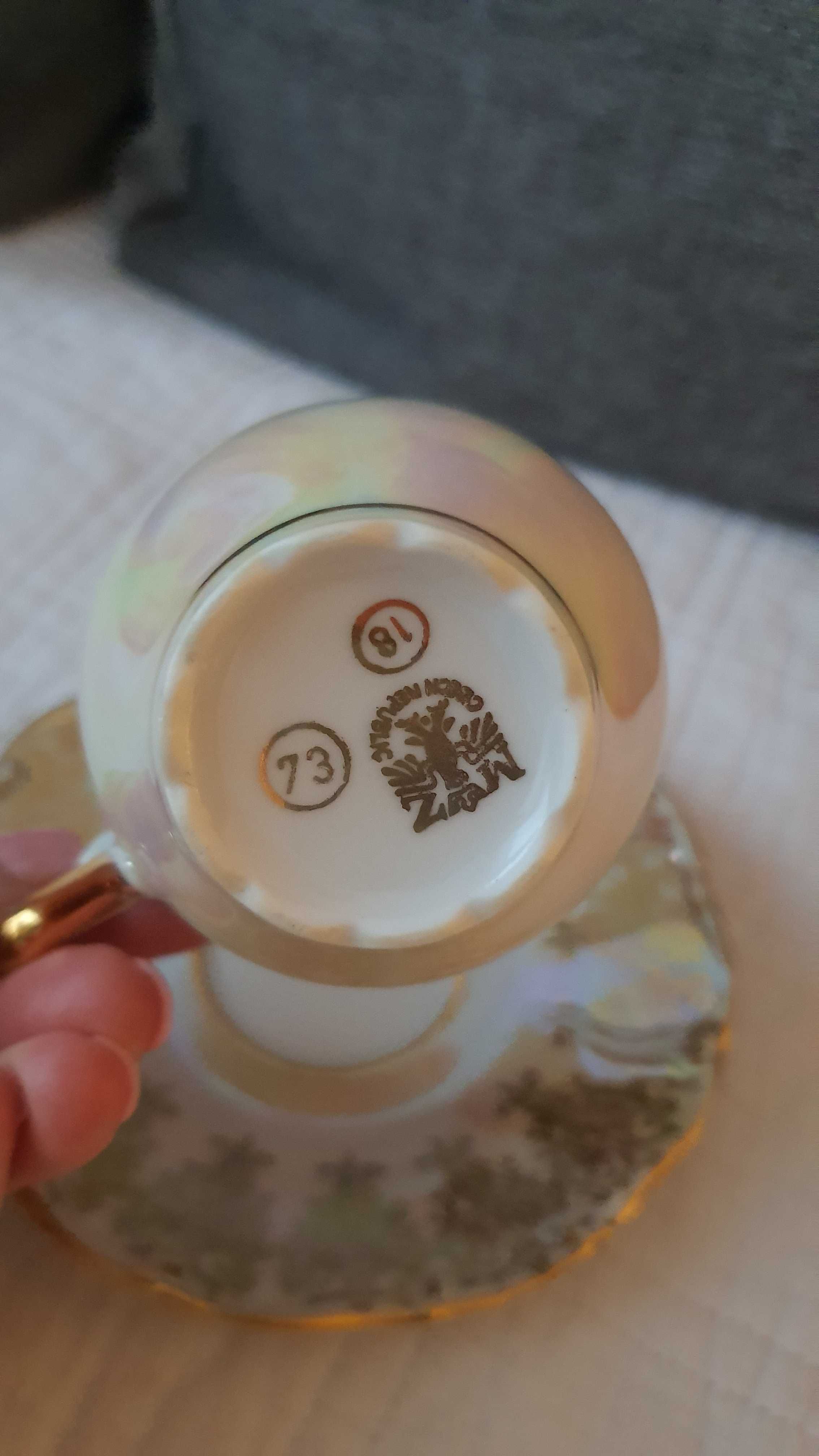 Filiżanka duo czeska MZ Czech Republic porcelana idealny stan