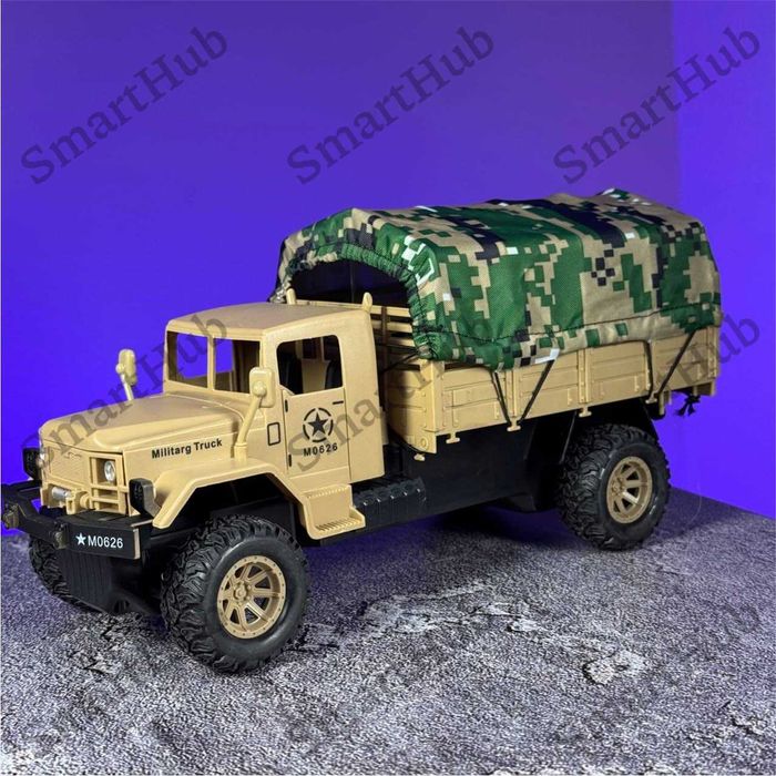 Грузовик на радиоуправлении GRIM-2 с тентом. Грузовая машина на пульте