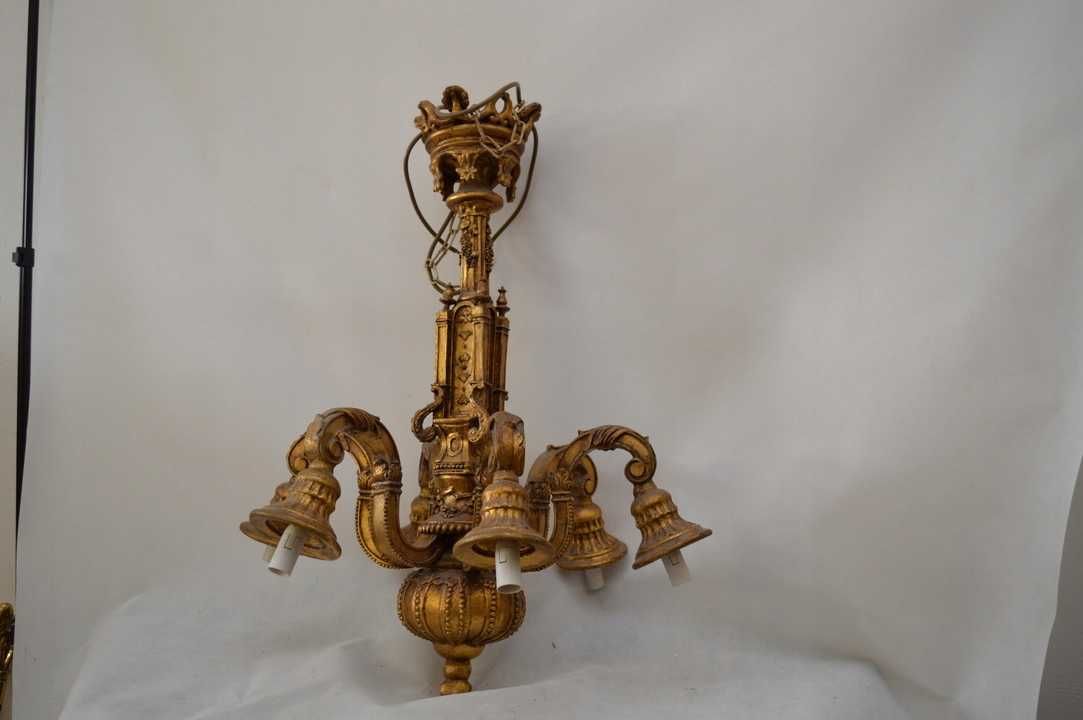Stary Złoty Pałacowy Żyrandol Lampa - Barok 80 x 60