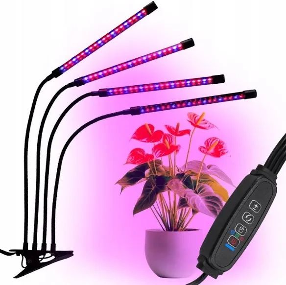 Lampa do wzrostu roślin 4x80 LED z timerem
