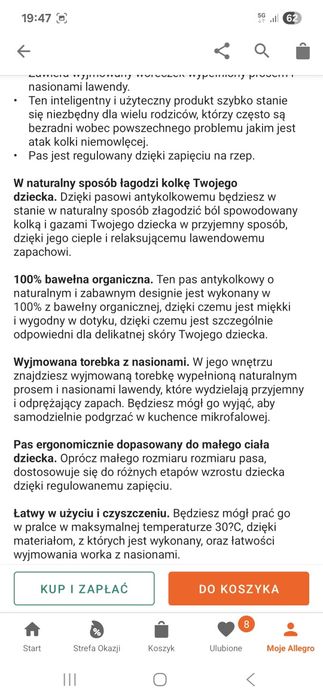 Pas antykolkowy dla niemowlaka