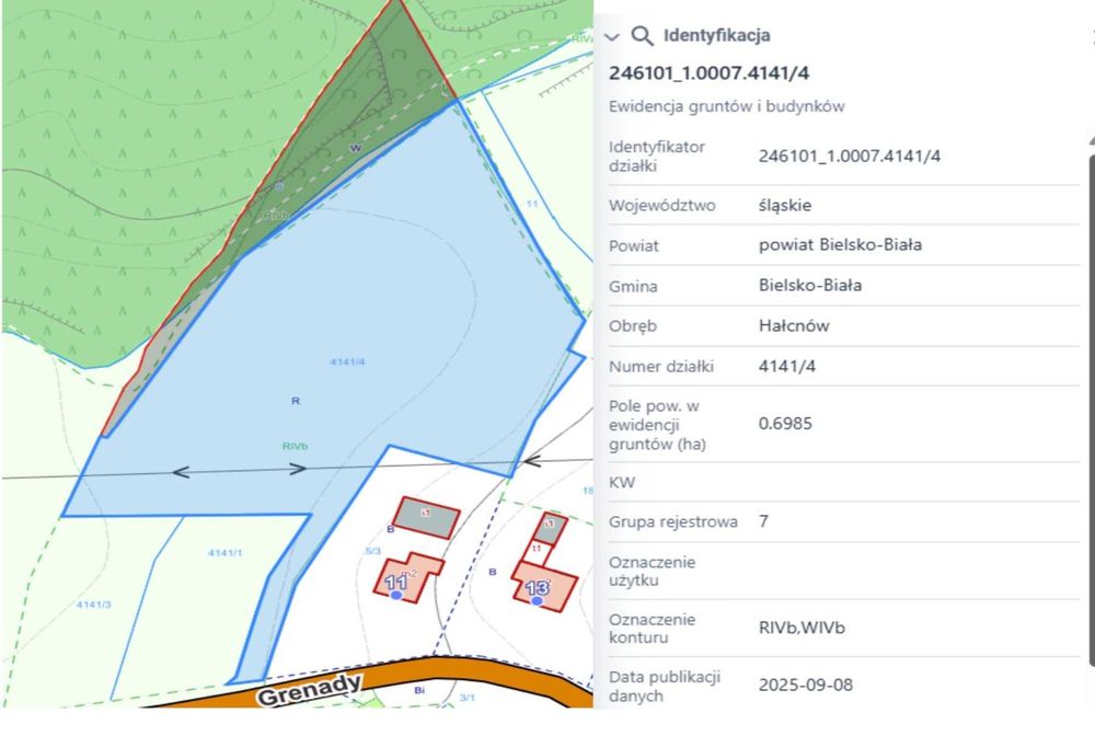 Działka 70a i 18a (+las)