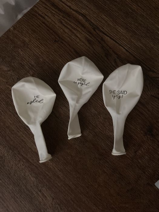 3 białe balony zaręczynowe NOWE