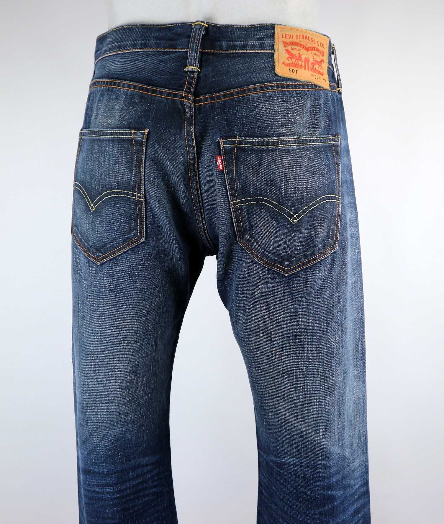 Levis 501 spodnie jeansy W32 L30 pas 2 x 44 cm