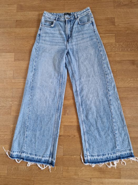 Spodnie jeansy dzwony flare wide leg Cropp M 38