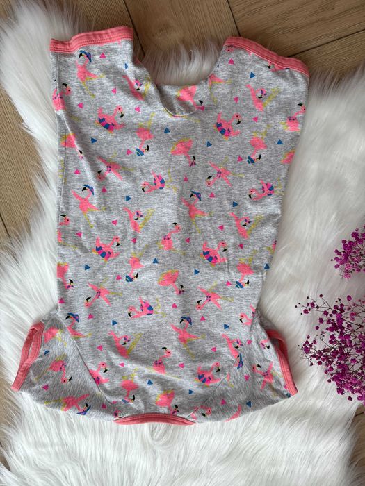 Rampersy kombinezon piżama szaro różowa na suwak rozmiar 86/92