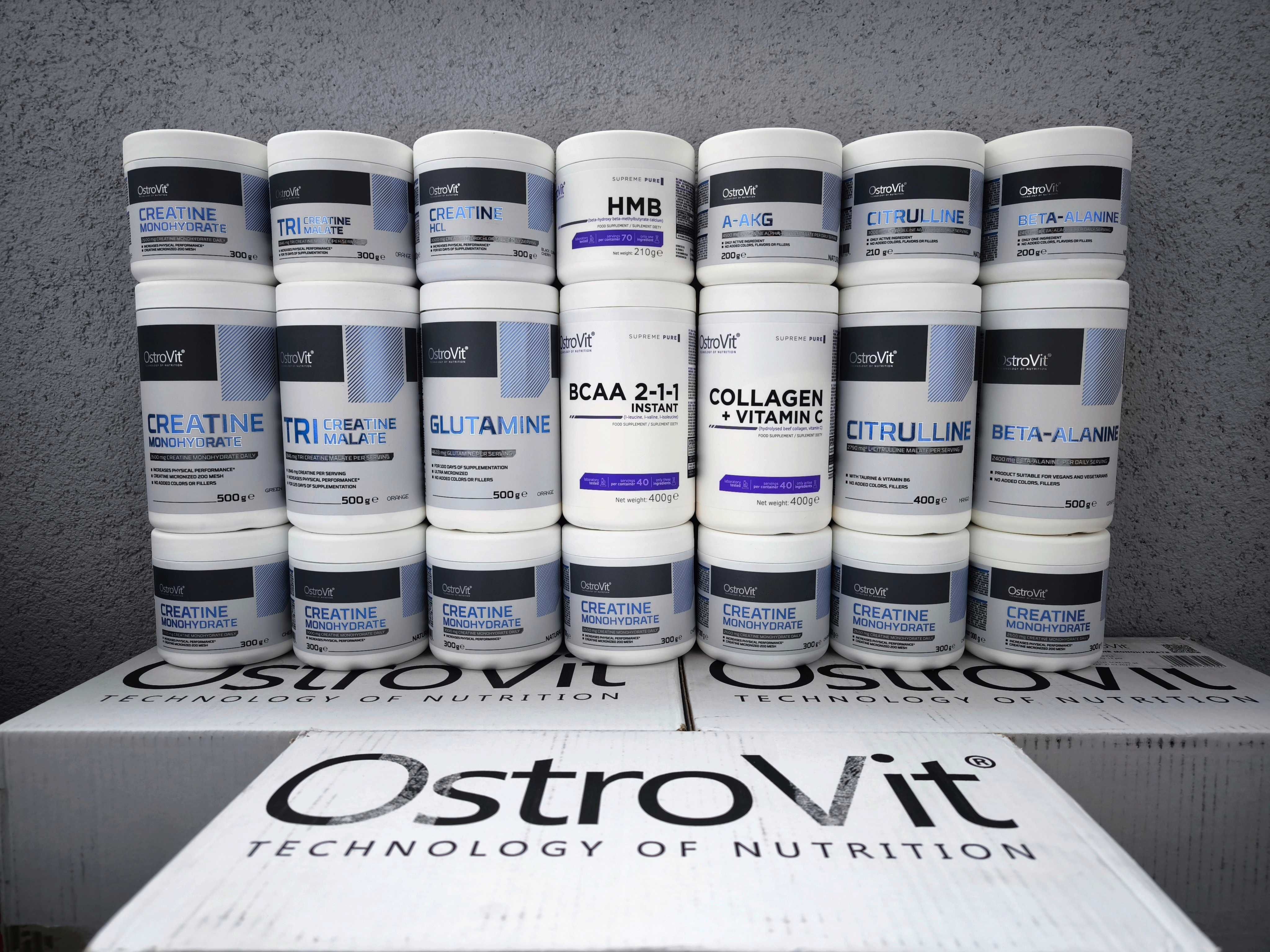 Амінокислоти BCAA OstroVit креатин протеїн цитрулін Optimum Nutrition