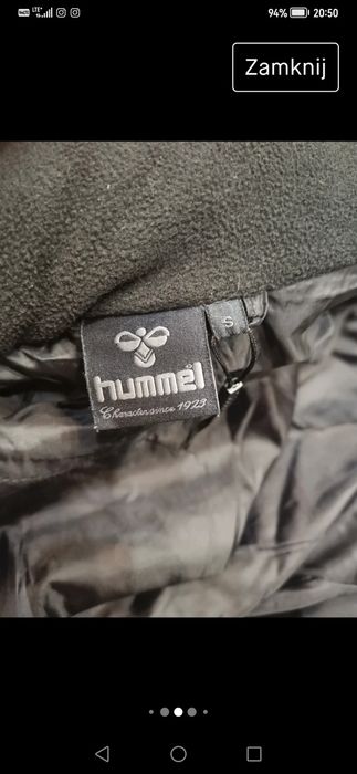 Kurtka czarna pikowana profilowana z napisami M 38 hummel r. S 36