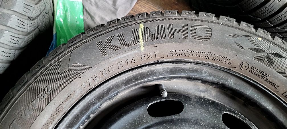 Opony zimowe KUMHO 175/65/R14 82T , Felgi po renowacji