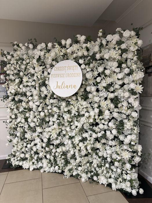 Ścianka Kwiatowa: Dekoracje Wesele Chrzest Urodziny Impreza