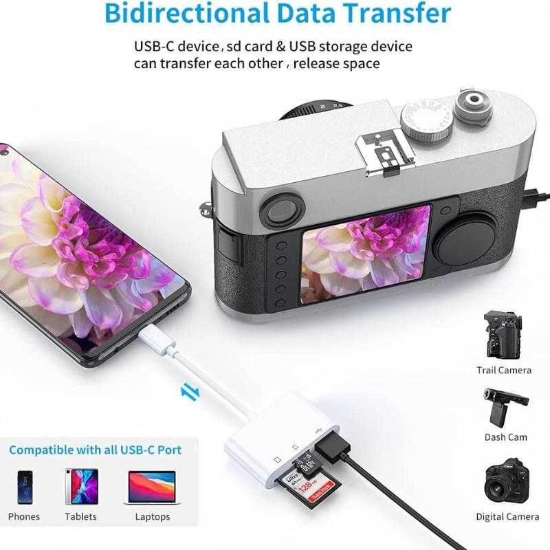 Адаптер Type-C TF CF SD Memory Card Reader IPad Pro Macbook
