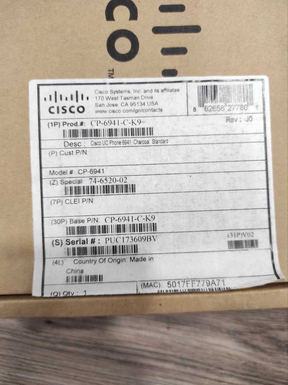 IP телефон Cisco CP-6941-C-K9=