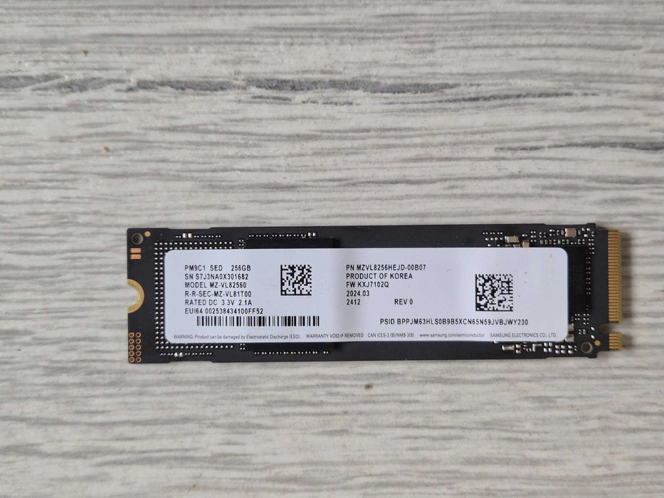 M.2 SSD диск 256GB Samsung PM9C1 (4000MB\s\PCI-e 4.0 x4\NVMe). TradeIN