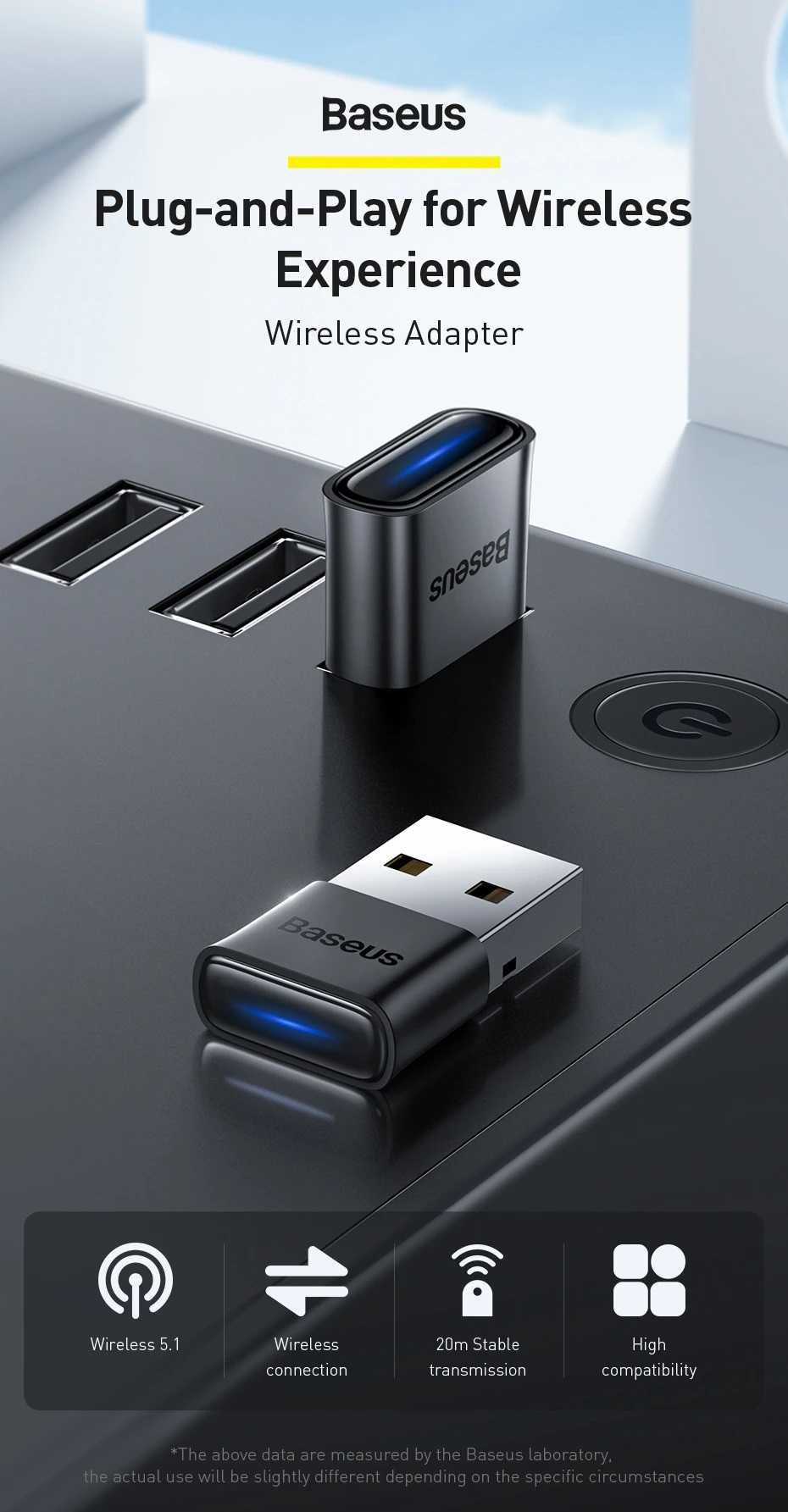 Bluetooth адаптер Baseus BA04 USB Bluetooth 5.1