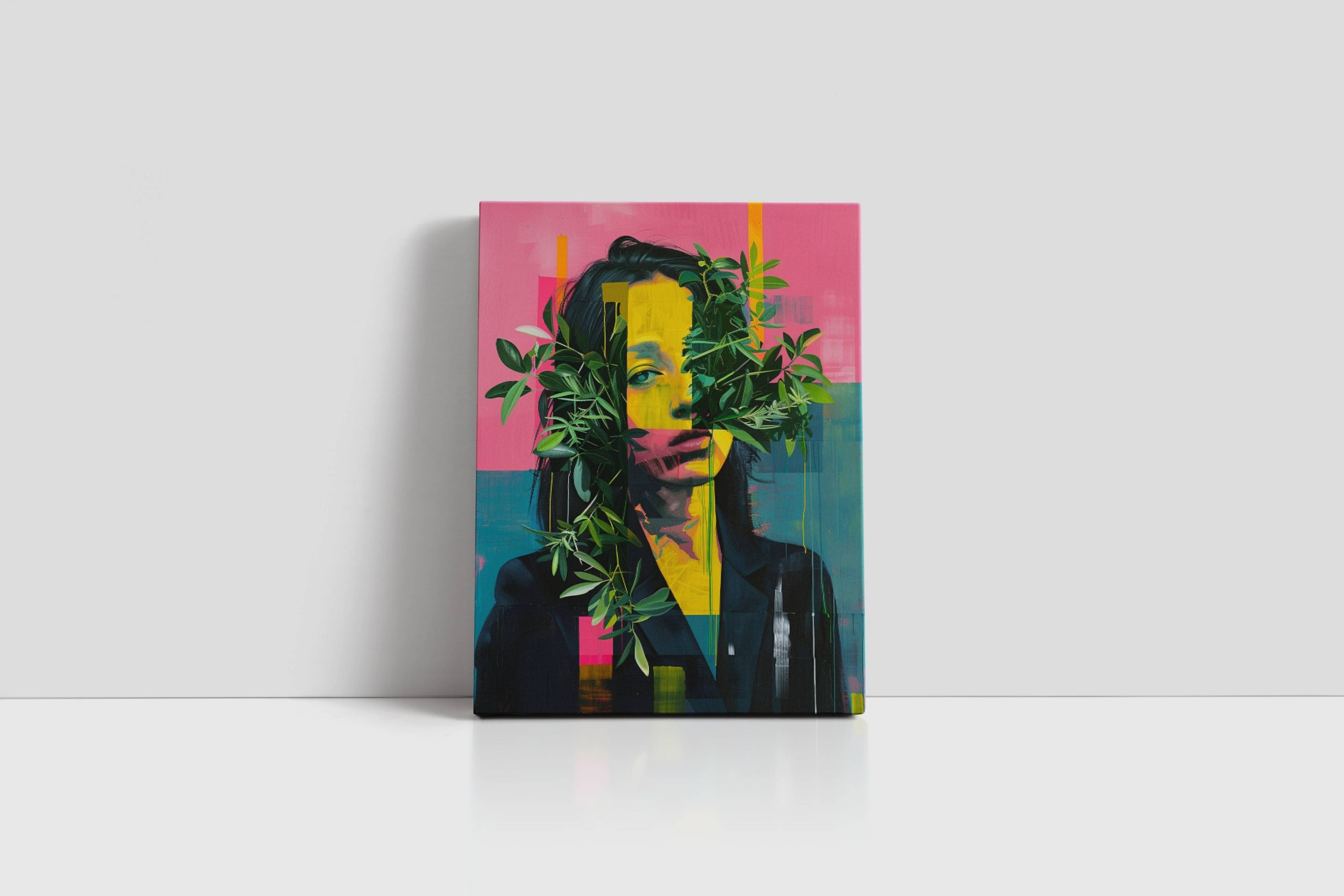 Obraz na płótnie "Kobieta w roślinności - Abstrakcja 45x60 cm"