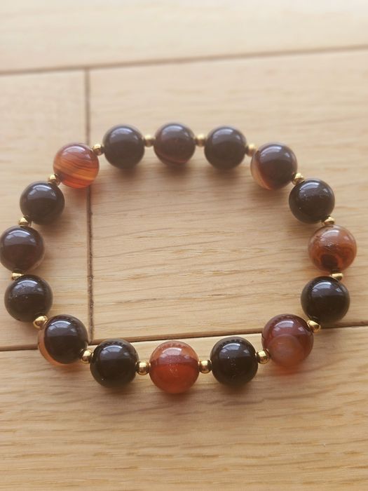 Bransoletka z agatami 10mm