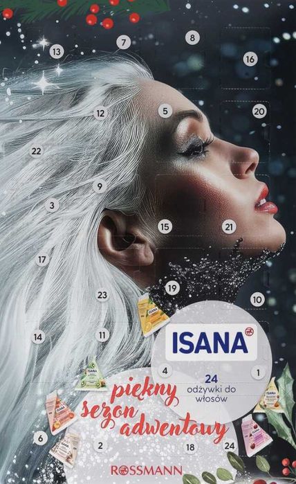 ISANA Kalendarz adwentowy z odżywkami do włosów 24x25ml 24 elementy