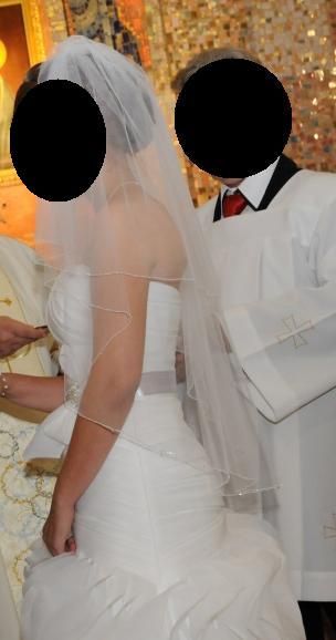 Suknia ślubna laserowo cięte falbany lekka rozmiar 36 lub mniejsze 38