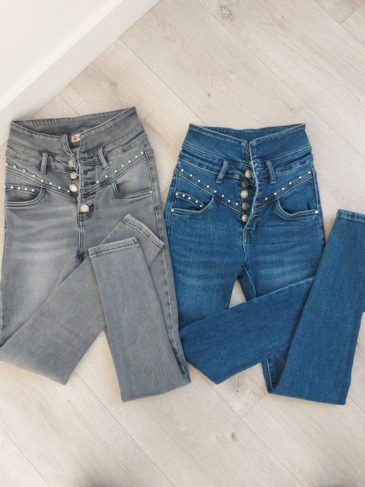 Spodnie damskie jeansy rurki M Sara rozm 26 XS S wysoki stan