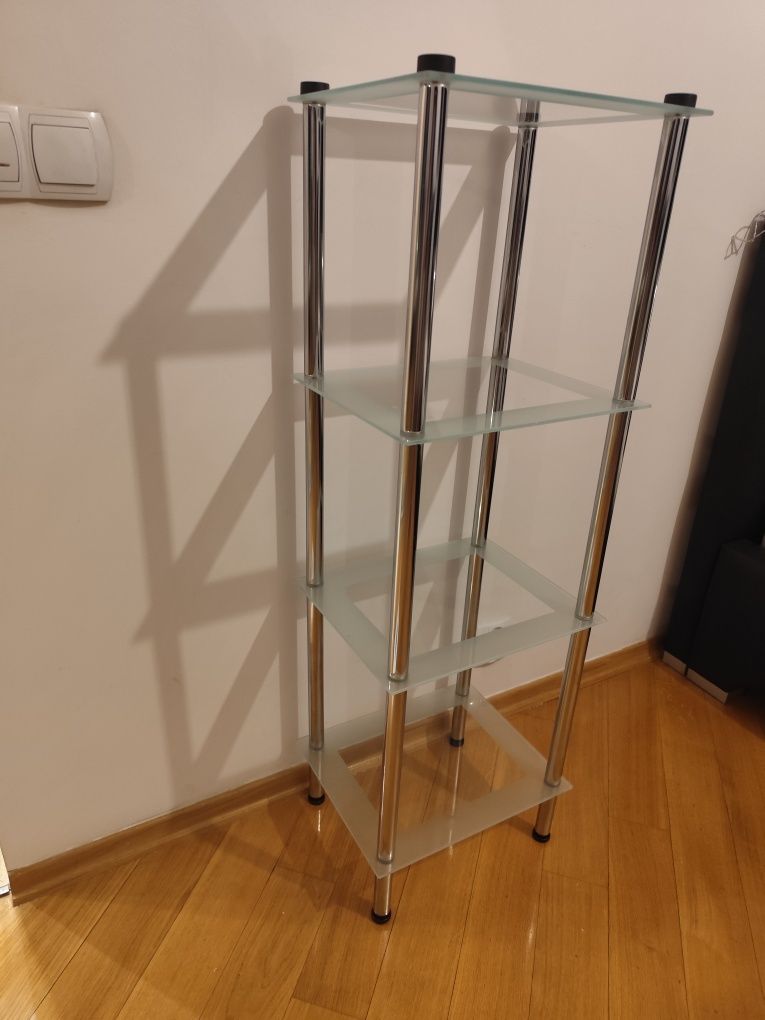 -50% Regał łazienkowy kuchenny szafka szkło chrom 107 cm