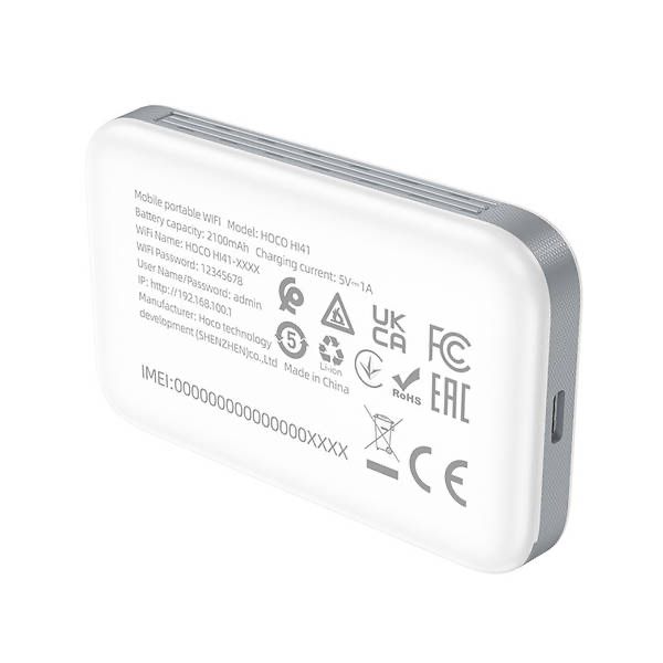 Портативний модем WiFi роутер 4G HOCO HI41  150Mbps, 2100мАг Білий