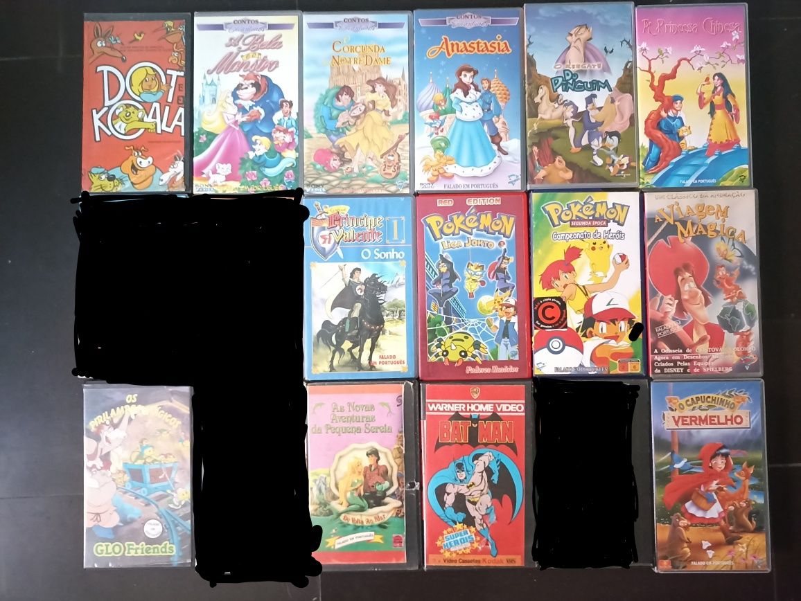 Cassetes VHS filmes infantis