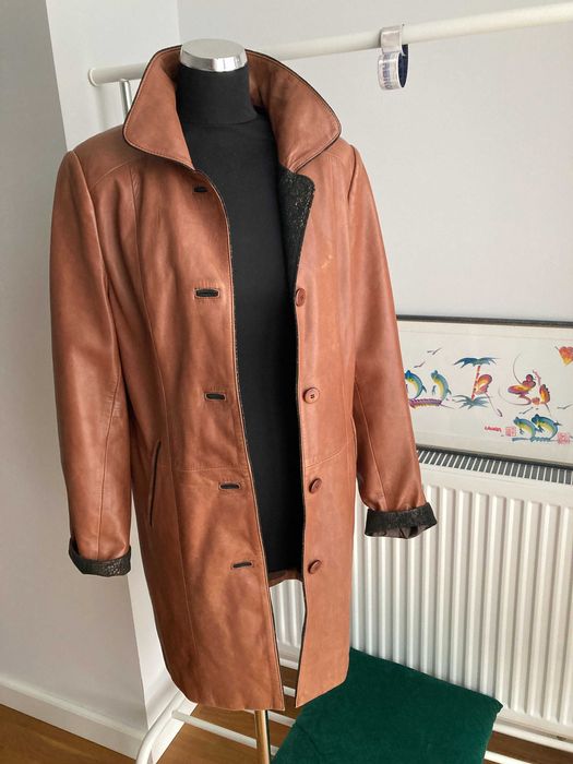 Płaszcz skórzany Fratelli Marpell - rozm. M - vintage