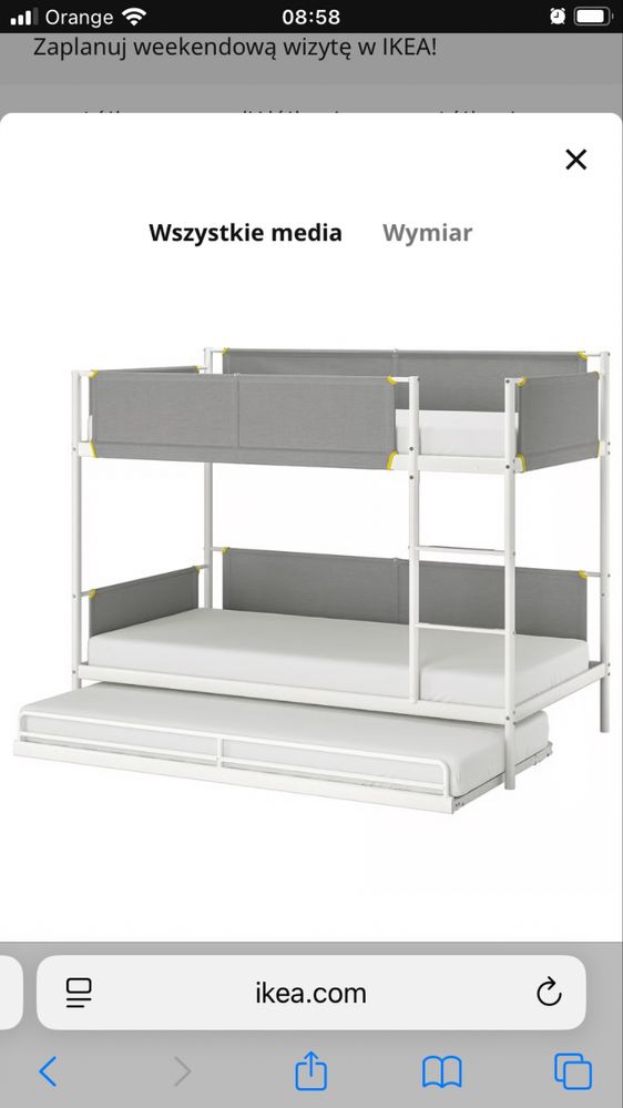 Iozko pietrowe z dodatkowym pokladem ikea vitval