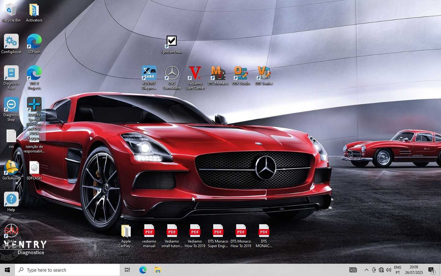 Mercedes Xentry/Das v2025.06 com Vediamo v5.1 e DTS monaco VCI + SSD