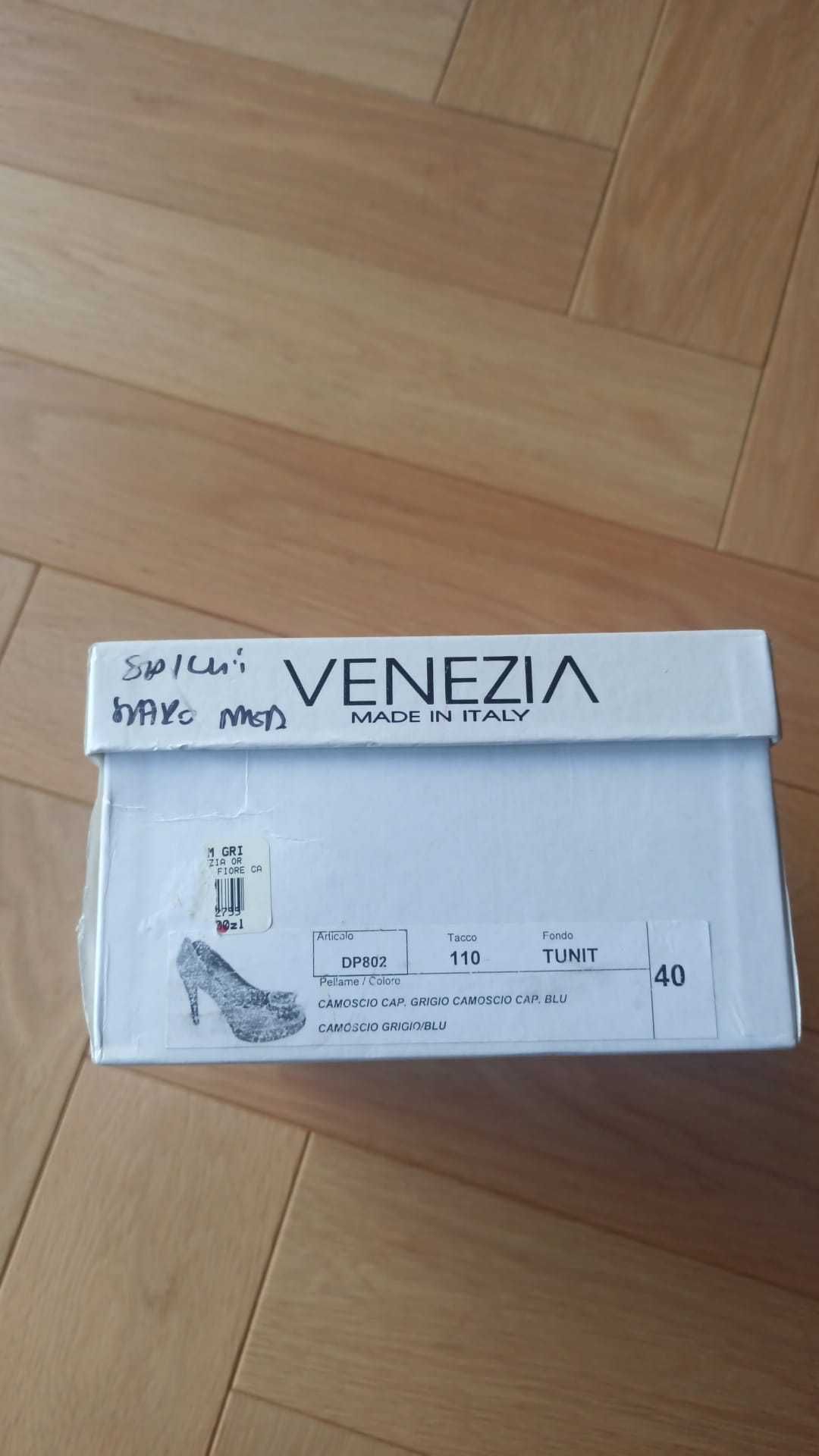 VENEZIA klasyczne zamszowe szpilki, rozmiar 40