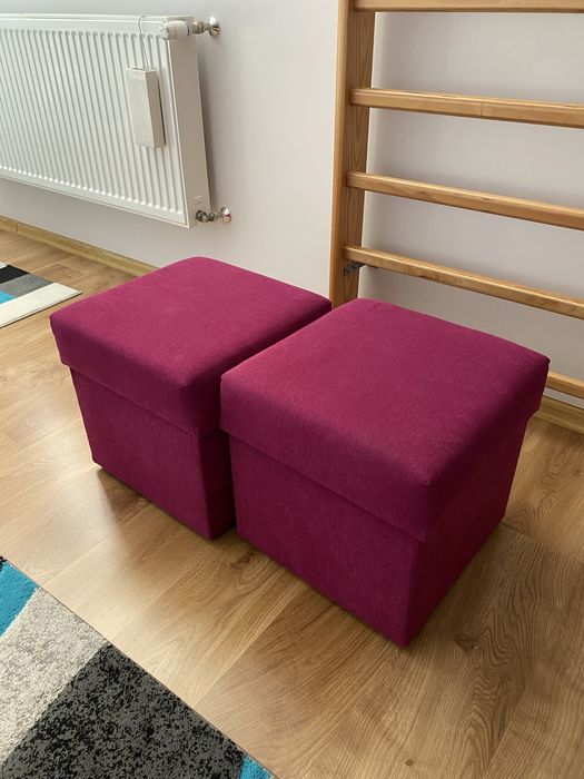 pufy dekoracyjne fioletowe