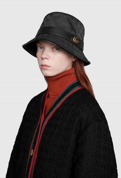 панамка gucci monogram gold black