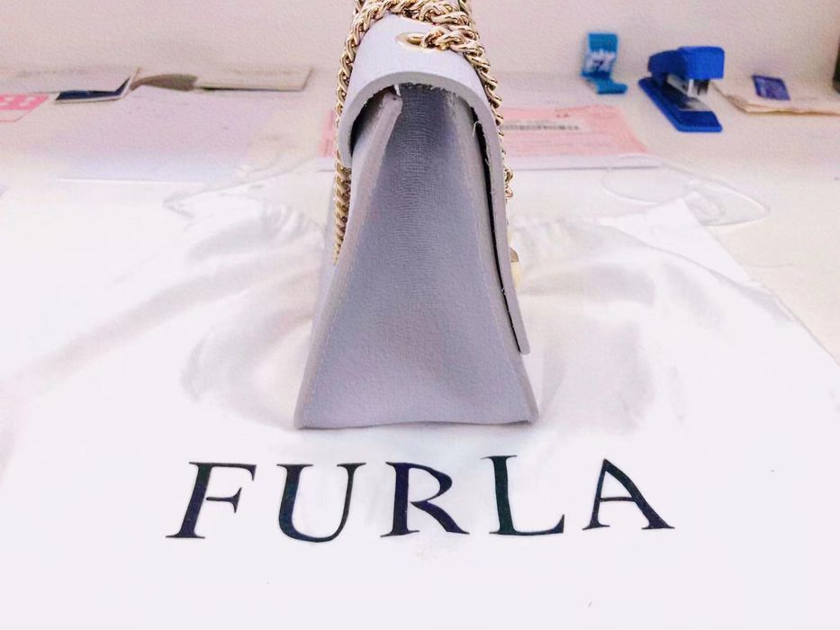 Mala de pele Cinza ombro tiracolo Furla Metropolis