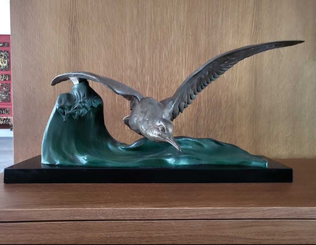 J.LORIOT  Mewa w locie "la mouette" 1920 Art Deco, 70 cm ,
