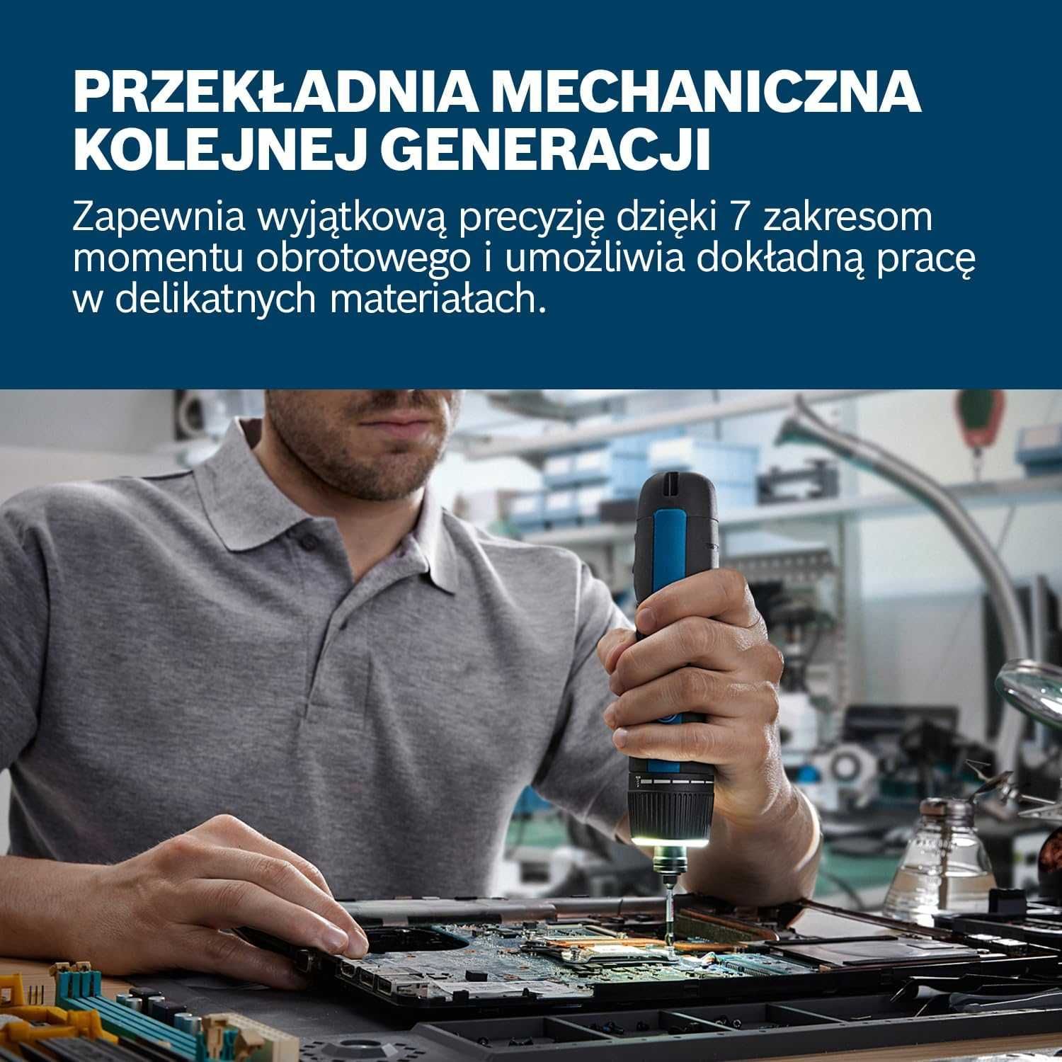 Profesjonalny WKRĘTAK akumulatorowy BOSCH GO - dla elektryka ZESTAW