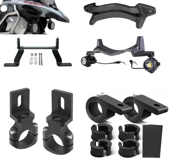 Suportes p/ faróis auxiliares modelos bmw r1200/1250 gsa e universais