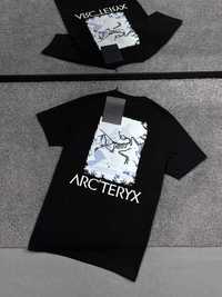 Футболка арктерикс артерикс arcteryx arteryx чорна світле лого спина