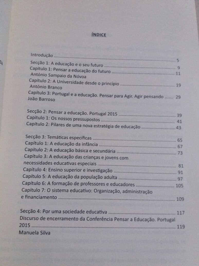 Livro: Pensar a Educação de Manuela Silva