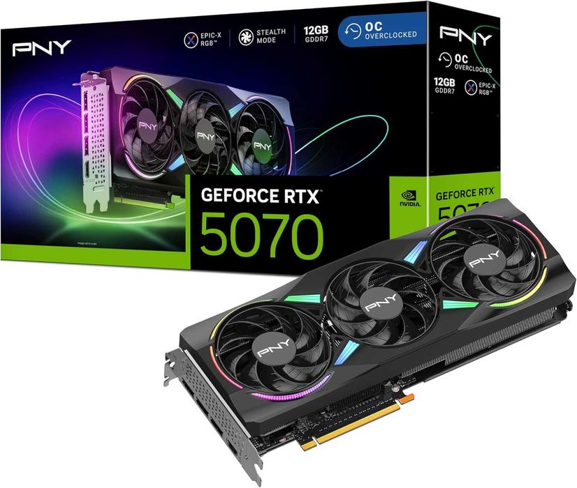 Видеокарта PNY GeForce RTX 5070 EPIC-X RGB 1 шт. NEW!