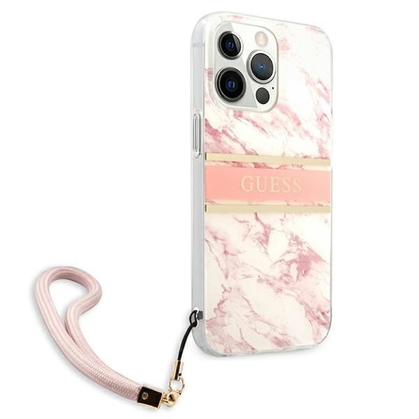 Etui Guess Marble Strap Różowy dla iPhone 13 Pro Max