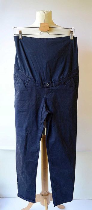 Spodnie H&M Mama S 36 Granatowe Ciążowe Ciąża