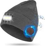Gorro fones de ouvido Bluetooth V5 USB recarregável lavável c luz LED