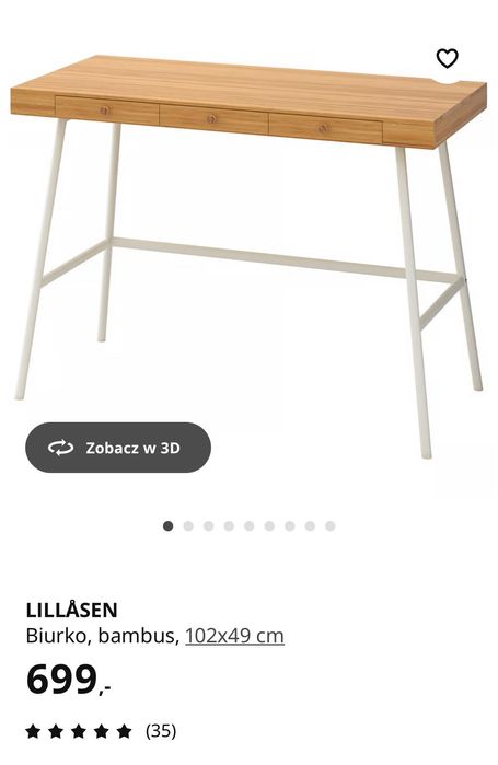 Biurko Ikea Lillasen bambusowe - Odbiór osobisty