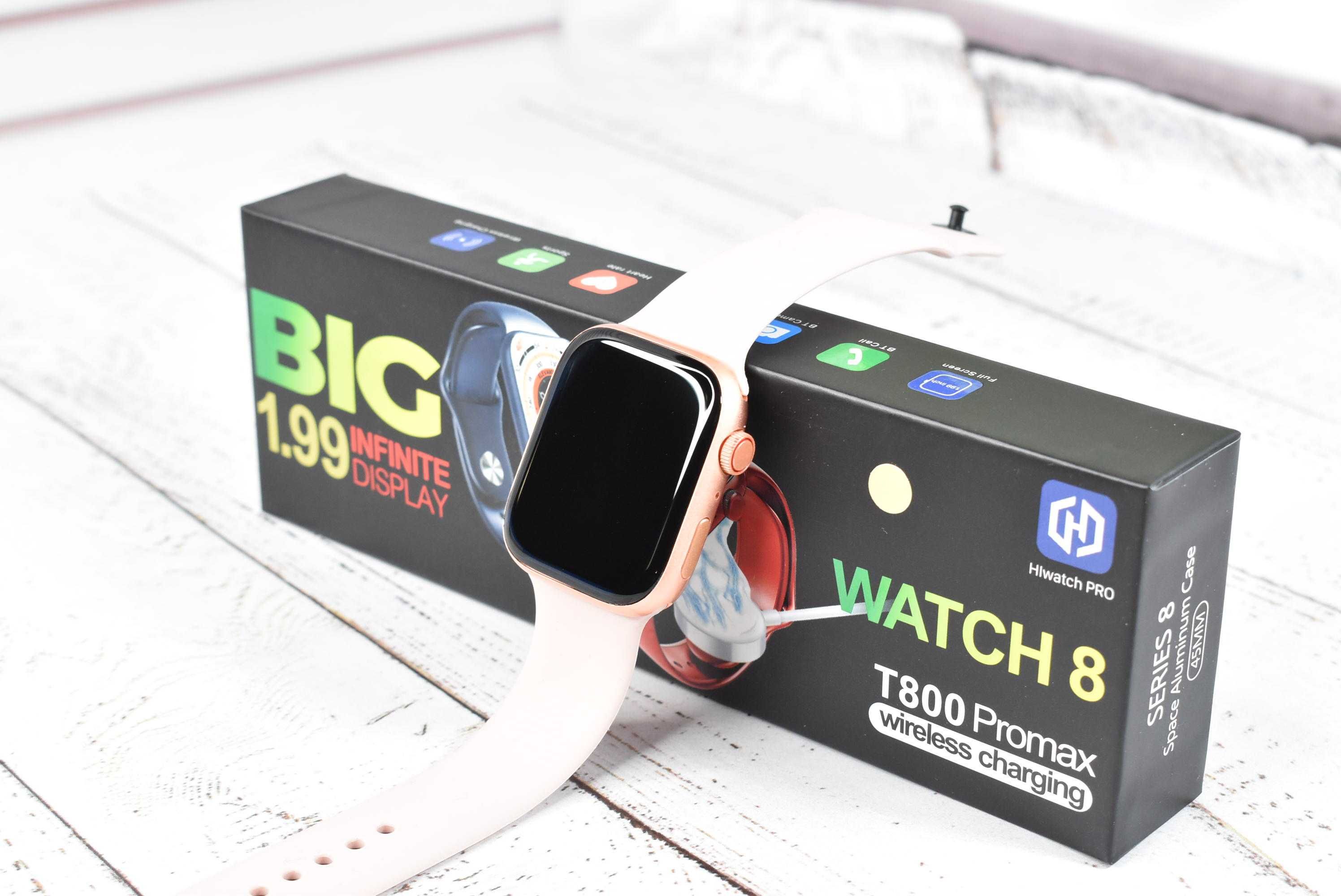 Смарт годинник Т800 Promax Smart watch Рожевий