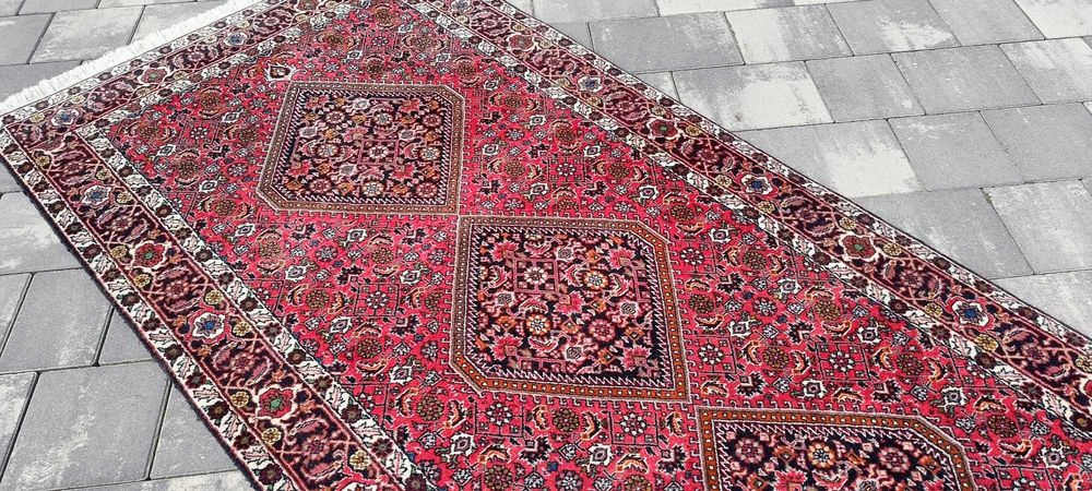 Bidjar Medallion dywan wełniany chodnik tkany ręcznie 300 x 95 cm